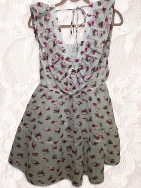 Buddy Love White Mini Dress with Pink Floral Print Small